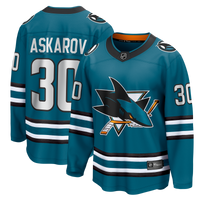 San Jose Sharks Yaroslav Askarov Teal Home Breakaway Jersey