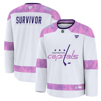 Washington Capitals White Hockey Fights Cancer Survivor Practice Jersey