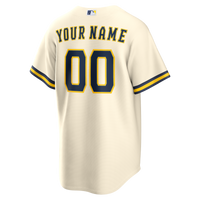 Milwaukee Brewers Cream Home Replica Custom Jersey