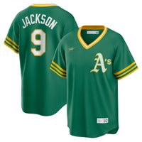 Athletics Reggie Jackson Kelly Green Road Cooperstown Collection Player Jersey