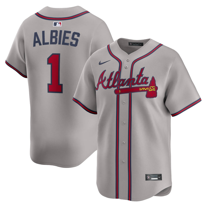 Atlanta Braves Ozzie Albies Gray Road Limited Player Jersey