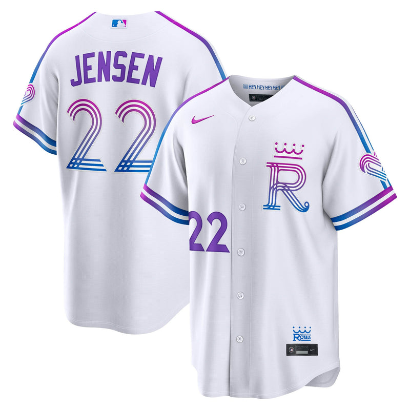 Kansas City Royals Carter Jensen White 2026 City Connect Stadium Jersey