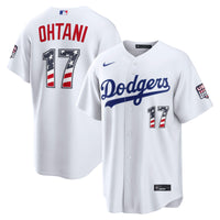 Fourth of July Los Angeles Dodgers Shohei Ohtani White USA 250 Stadium Jersey