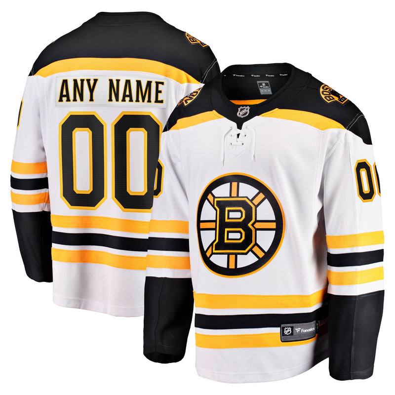 Boston Bruins White Away Breakaway Custom Jersey
