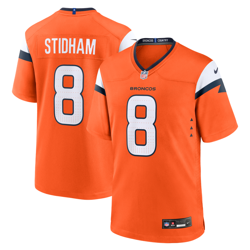 Denver Broncos Jarrett Stidham Orange Team Game Jersey