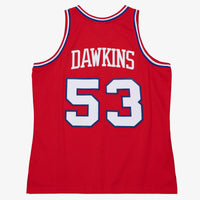 Philadelphia 76ers Darryl Dawkins 1979 Dark Authentic Jersey - University Red