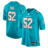 Miami Dolphins Patrick Paul Aqua Game Jersey