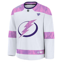 Tampa Bay Lightning White Hockey Fights Cancer Survivor Practice Jersey