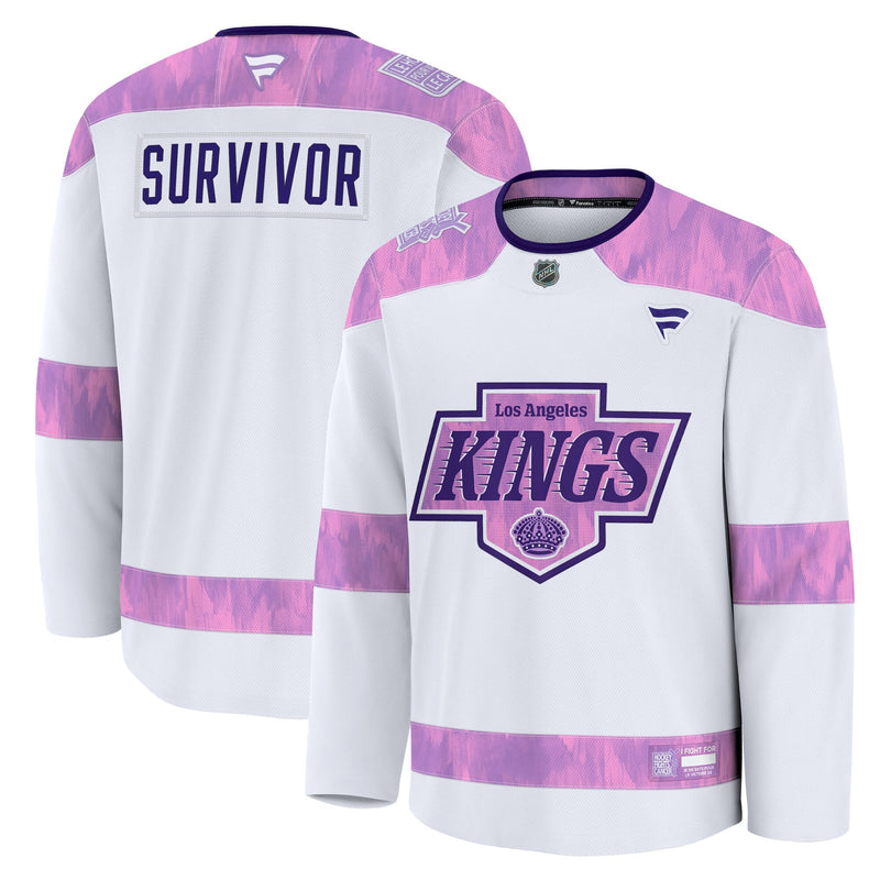 Los Angeles Kings White Hockey Fights Cancer Survivor Practice Jersey