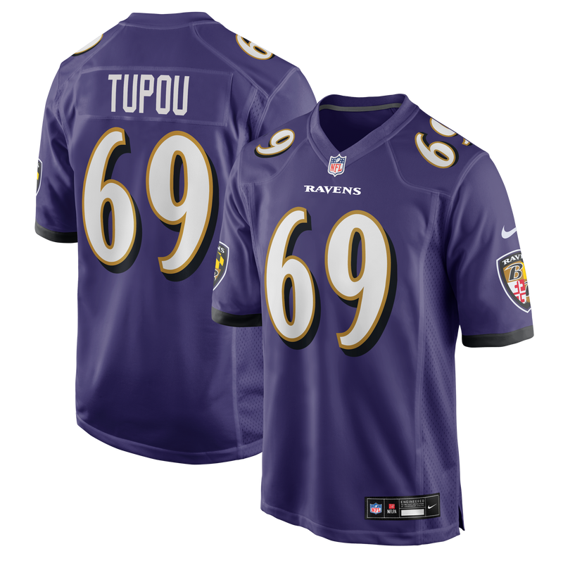 Baltimore Ravens Josh Tupou Purple Team Game Jersey