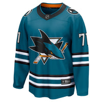 San Jose Sharks Macklin Celebrini Teal Home Breakaway Jersey
