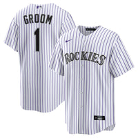 Colorado Rockies White #1 Groom Home Replica Jersey