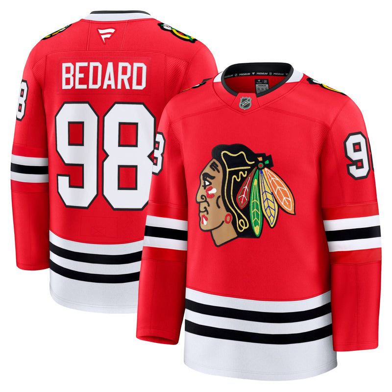 Chicago Blackhawks Connor Bedard Red Home Premium Jersey