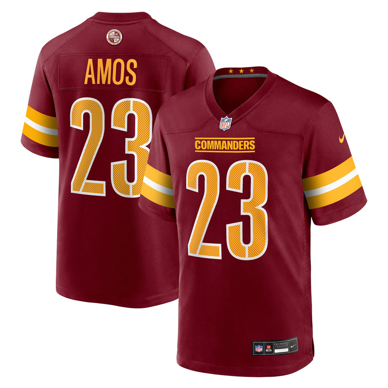 Washington Commanders Trey Amos Burgundy Team Game Jersey