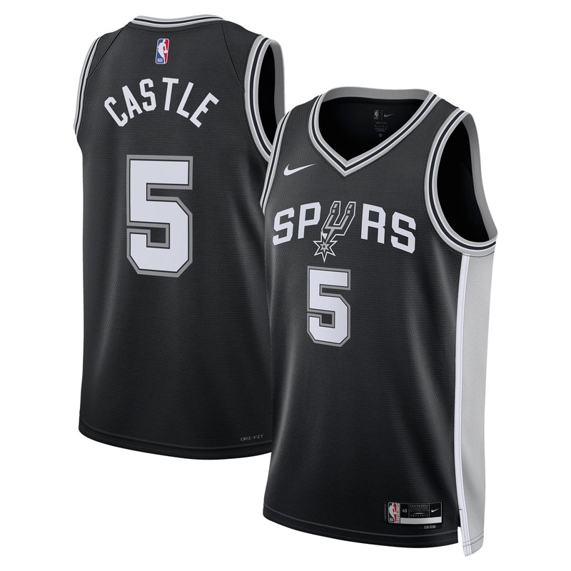 San Antonio Spurs Icon Swingman Jersey - Black - Stephon Castle