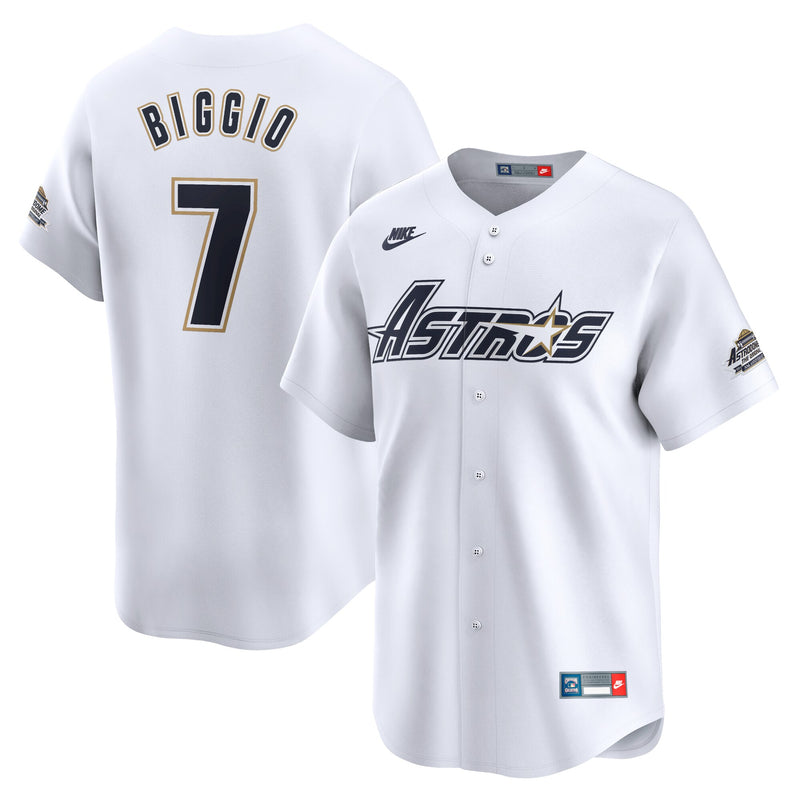 Houston Astros Craig Biggio White Throwback Cooperstown Collection Limited Jersey