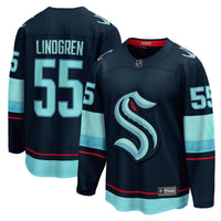 Seattle Kraken Ryan Lindgren Deep Sea Blue Home Breakaway Jersey