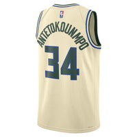 Milwaukee Bucks 2025/26 City Edition Swingman Jersey - Cream - Giannis Antetokounmpo