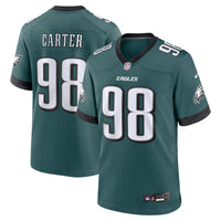 Philadelphia Eagles Jalen Carter Midnight Green Team Game Jersey