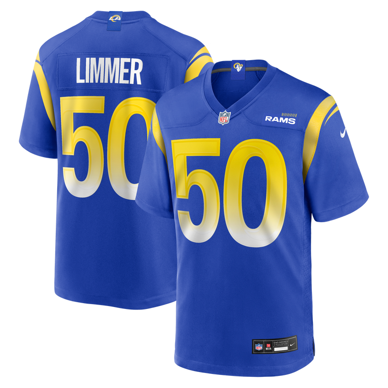Los Angeles Rams Beaux Limmer Royal Team Game Jersey