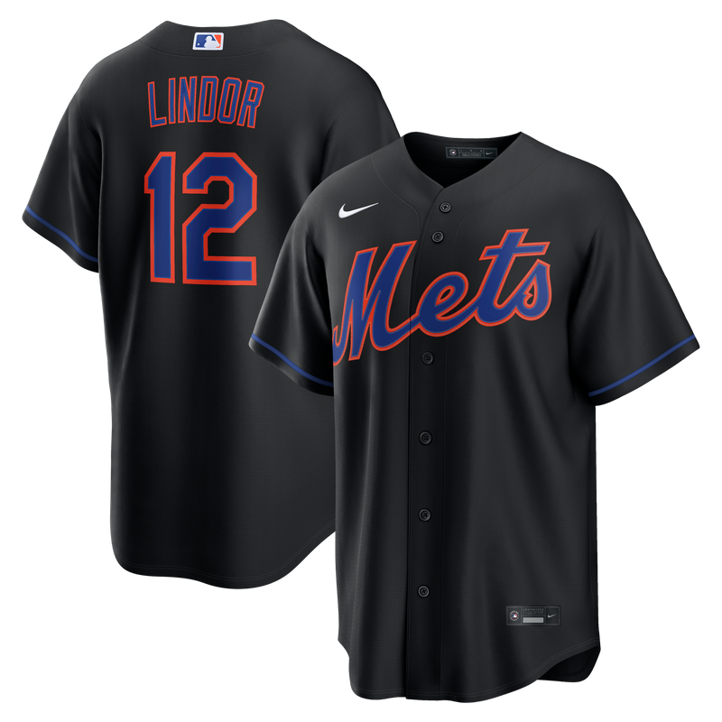 New York Mets Francisco Lindor Black Alternate Replica Jersey