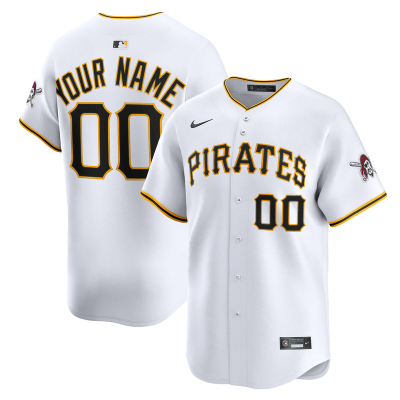 Pittsburgh Pirates White Home Limited Custom Jersey