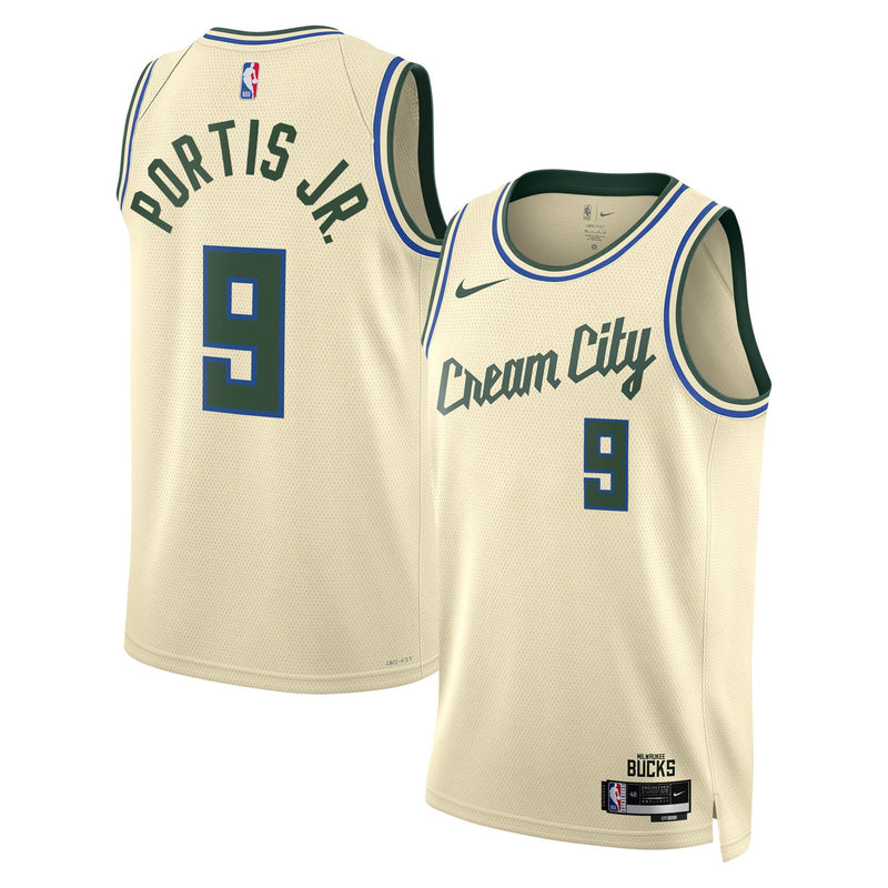 Milwaukee Bucks 2025/26 City Edition Swingman Jersey - Cream - Bobby Portis