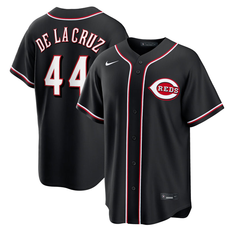 Cincinnati Reds Elly De La Cruz Fashion Replica Black Out Jersey