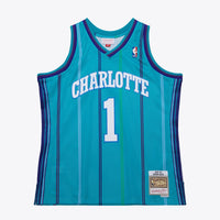 Charlotte Hornets Baron Davis 1999 Swingman Road Authentic Jersey - Teal