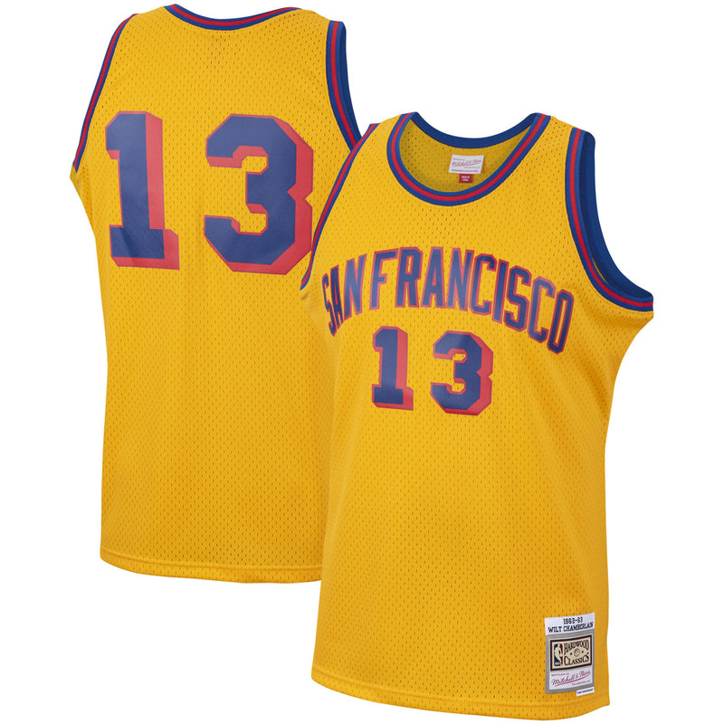 Wilt Chamberlain Gold San Francisco Warriors 1962-63 Hardwood Classics Swingman Jersey