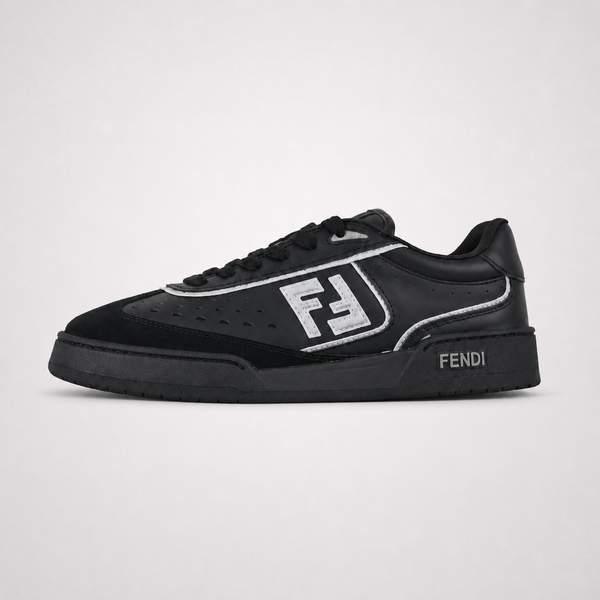Fendi Sneakers Black White sneaker, side profile view