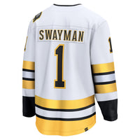 Boston Bruins Jeremy Swayman White Away Breakaway Player Jersey