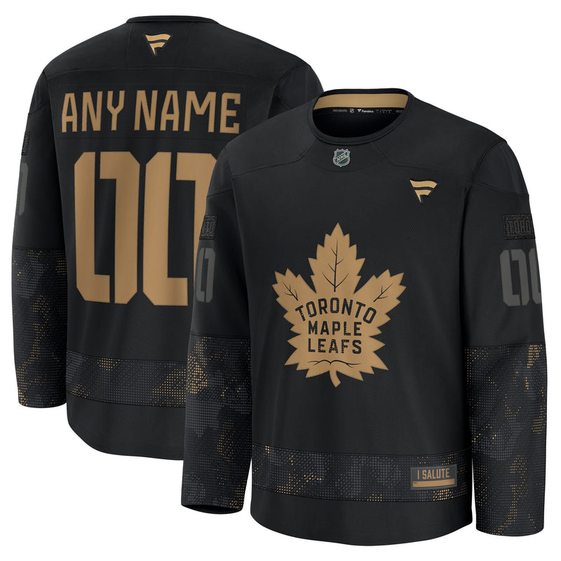 Toronto Maple Leafs Black 2024 Military Appreciation Custom Practice Jersey