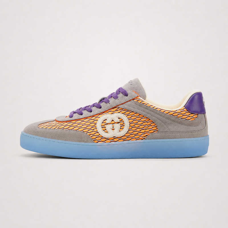 Gucci G75 Low Sneakers Grey Orange Purple - Unisex