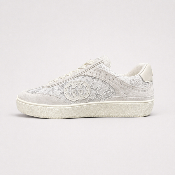Gucci G75 Low White sneaker, side profile view