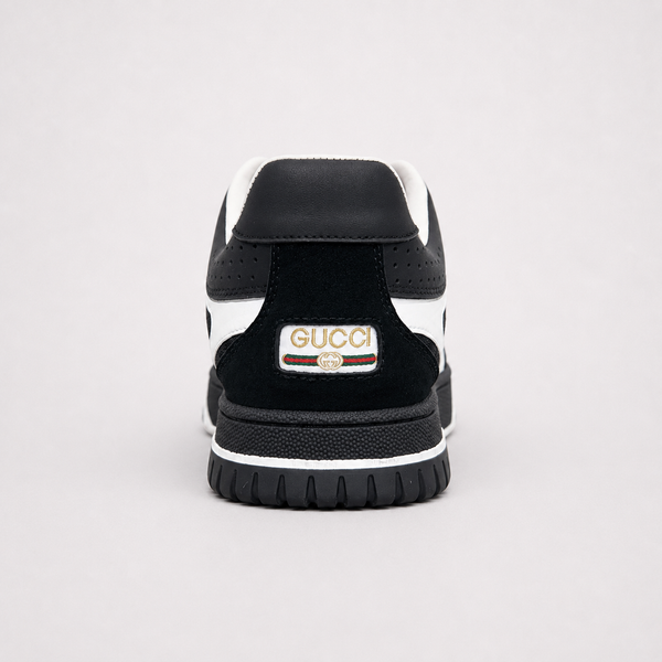 Gucci Re-Web Black White GG sneaker, angled three-quarter view