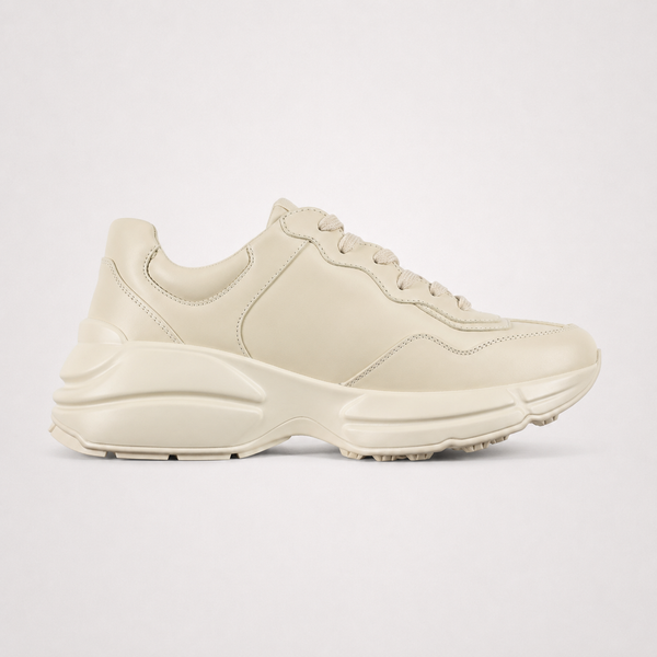 Gucci Rhyton Ivory sneaker, angled three-quarter view