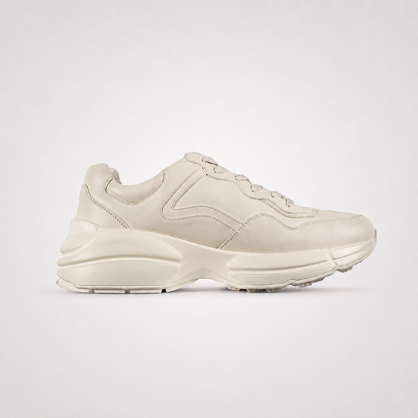 Gucci Rhyton Ivory Print sneaker, angled three-quarter view