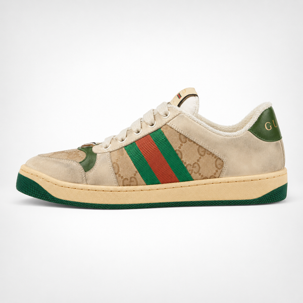 Gucci GG Screener Beige GG Canvas Web sneaker, side profile view