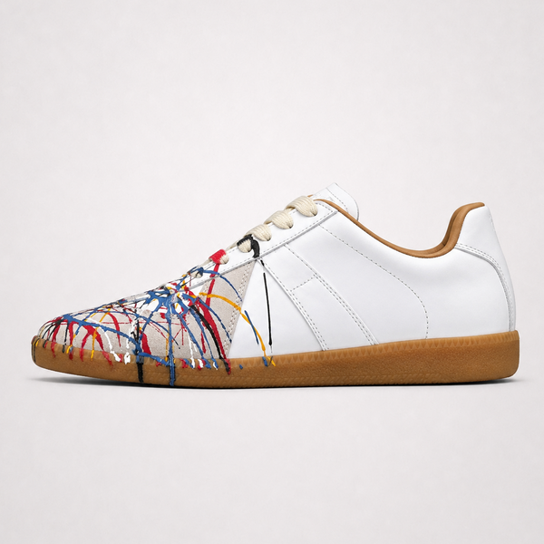 Maison Margiela Replica White Paint Splatter sneaker, side profile view