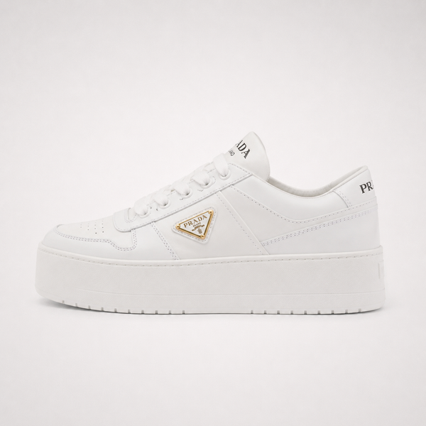 Prada Downtown White sneaker, side profile view