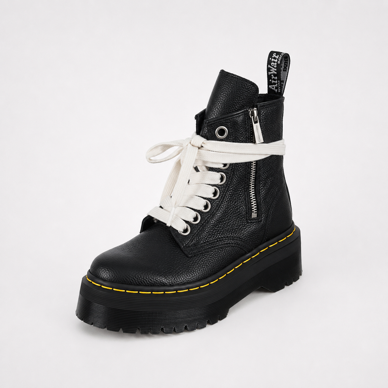 Rick Owens 1460 Pentagram Platform Boots Black - Unisex