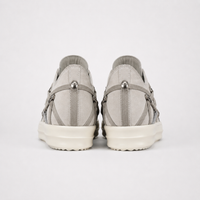 Rick Owens Hollywood Megalace Low Sneakers Pearl Grey Suede - Unisex