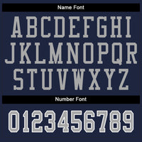 Custom Navy Gray-White Split Fashion Football Jersey