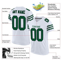 Custom White Grass Green-Black Mesh Authentic Football Jersey